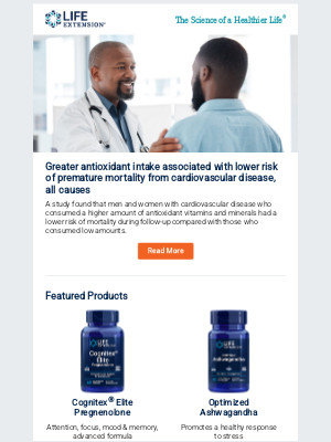 Life Extension - Vitamins Linked with Lower Risk of Early Mortality
