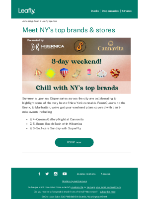 Leafly - Join NY’s top brands for fun in the sun 😎