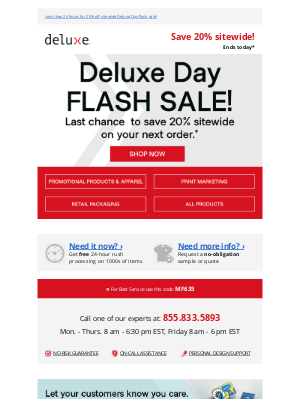 inkhead.com - Last day! Save 20% sitewide Deluxe Day Flash Sale