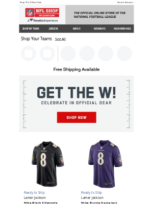 NFLshop - Ravens Win! Celebrate In Official Gear