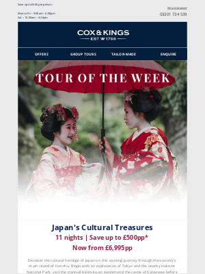 Tour of the Week: Japan's Cultural Treasures