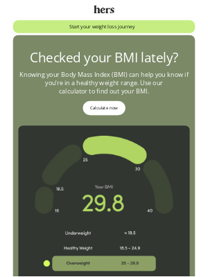 hers - Check if you’re in a healthy weight range