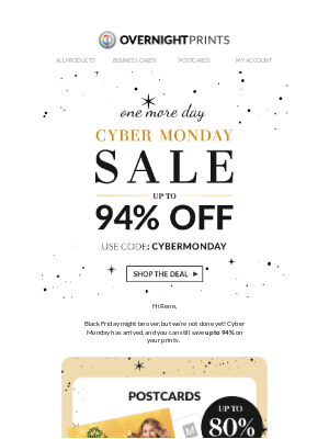 Overnight Prints - It's Cyber Monday, The Deals Don't Stop! 💰💰