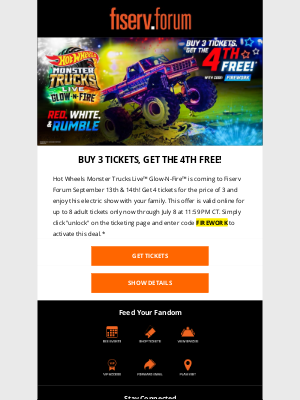 Milwaukee Bucks - Happy Fourth Of July From Hot Wheels Monster Trucks Live