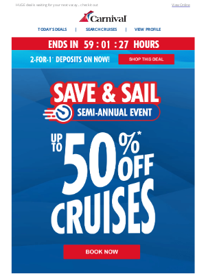 Carnival Cruise Line - 🚨LIMITED TIME DEAL ALERT🚨