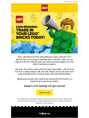 LEGO - Earn Rewards: Trade in your LEGO® bricks today!