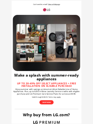 LG Electronics - Get 30-49% off appliances this summer!