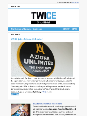 Twice - VITAL Joins Azione Unlimited