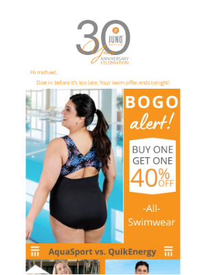 JunoActive - Don't Miss Out ⏱️ Swimwear SaleEnds Tonight!