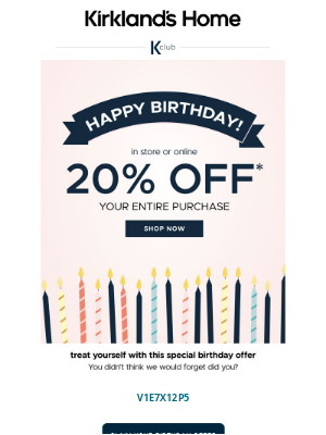 Kirkland's - 🎉Cue the Confetti >> Birthday Offer Inside!