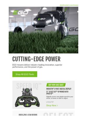 EGO - The mower you need from the #1 rated brand