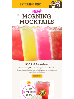 Einstein Bros. Bagels - Now Pouring: NEW Morning Mocktails! 🎉