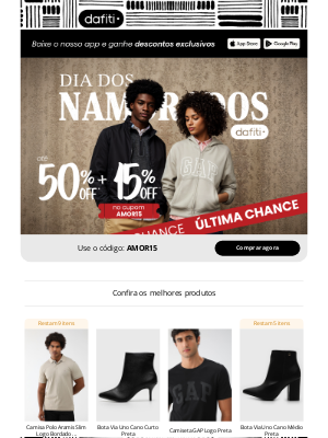 Dafiti (Brazil) - Para presentear ou arrasar no look: 15% OFF extra 💘