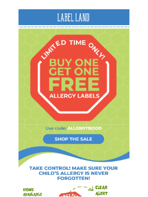 Label Land - Don’t miss this 2-for-1 on allergy labels! ⏳ Ends soon!