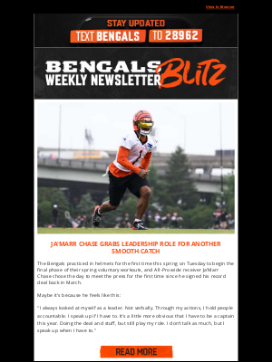 Cincinnati Bengals - Ja'Marr Chase Grabs Leadership Role