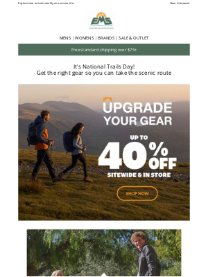 Eastern Mountain Sports - Hit the Trails: Enjoy 40% Off Select Gear