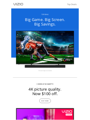 VIZIO - Big Game. Big Screen. Big Savings.