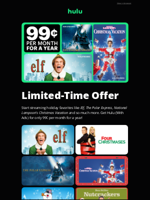 Hulu - We Miss You! Come Back to Hulu for 99¢/Mo for a Year