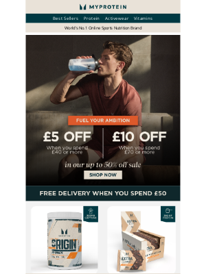 Myprotein (United Kingdom) - This way for £10 off your order ➡️