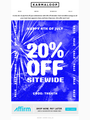 Karmaloop - 🎇 4th of July Celebration: 20% Off Site-wide!