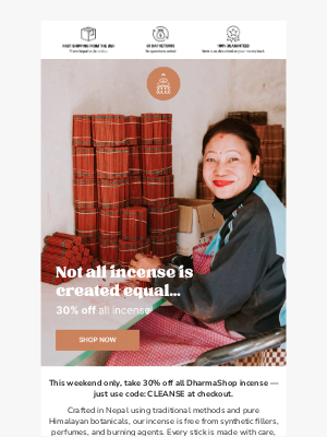 DharmaShop - Clear the Air: 30% Off Incense Awaits 🌿
