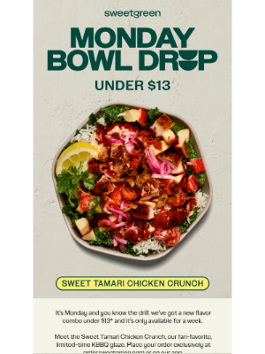sweetgreen - It’s the Monday Bowl Drop