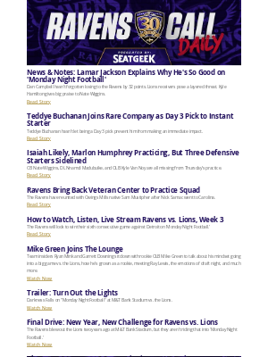 Baltimore Ravens - Marie, Here's Your Ravens Call Daily