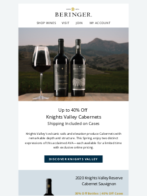 Beringer - Up to 40% Off | Discover Knights Valley