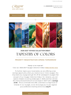 Oceania Cruises - Unveil a Tapestry of Colors – New Voyage Collection Videos Series Now Available