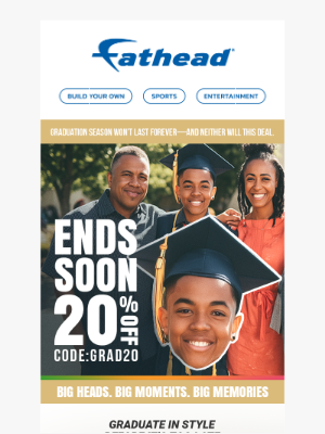 Fathead - Make Graduation Unforgettable — 20% Off Ends Soon!