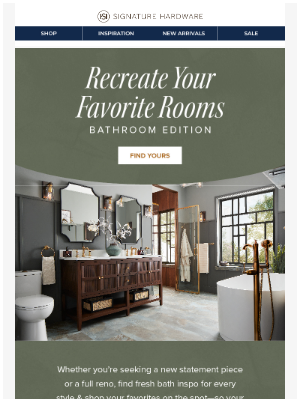 Signature Hardware - Recreate your favorite bathrooms 🤩