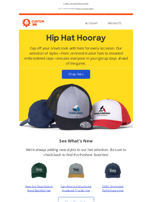 Custom Ink - Hats are back on top