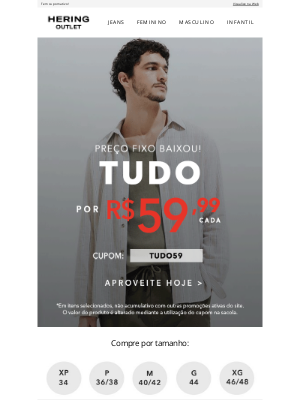 Hering Outlet (Brazil) - 🚨 NOVA OFERTA | Preço Único de R$59,99 cada!