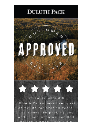 Duluth Pack - CUSTOMER APPROVED