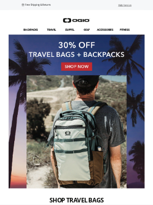 Ogio - One Day Left To Shop 30% Off Travel Bags + Backpacks