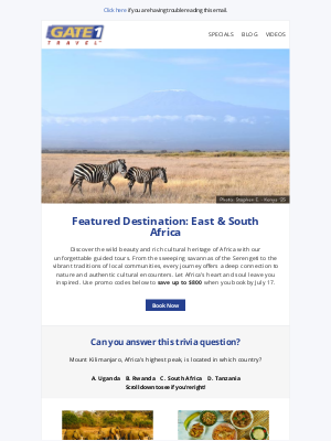 Gate 1 Travel - Experience the Soul of Africa's Wildlife, Culture, and Heritage