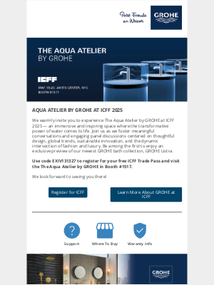 Grohe  - Join us: Aqua Atelier by GROHE at 2025 ICFF May 18-20