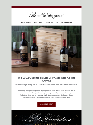 Beaulieu Vineyard - Introducing the 2022 Georges de Latour Private Reserve Cabernet Sauvignon