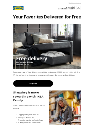 IKEA - Ends Wednesday: Free delivery on orders $399+ 👀