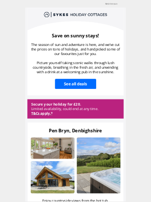 Sykes Cottages (United Kingdom) - Save on sunny stays! ☀️