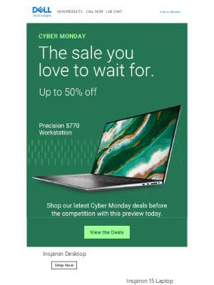Dell - Your preview on Cyber Monday Event limited-time deals.