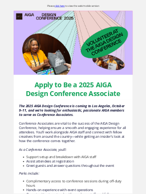 AIGA - Want a Free Ticket to AIGA Design Conf? Apply to Be a 2025 Conference Associate