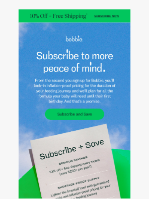 Bobbie - A subscription that locks in your price—and your peace of mind.