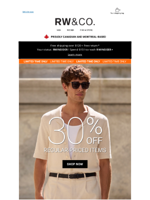 RW&CO.(Canada) - 30% off looks to take you from desk → dirty martini