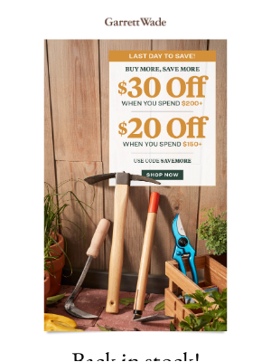 Garrett Wade - 📣 Last Call for $30 Off!