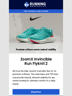 Running Warehouse - Nike Invincible Run Flyknit 2: Premium softness meets natural stability