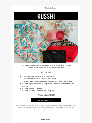 Kusshi - Last Chance To Enter! KUSSHI x MERSEA 💙