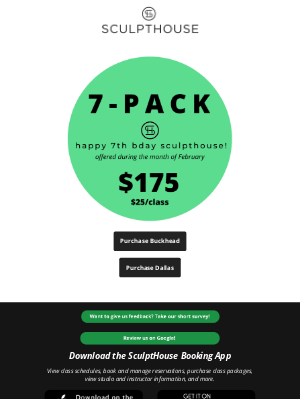 SculptHouse - Final days of our 7-Pack Special