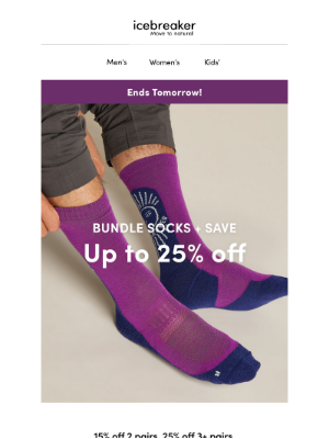 Icebreaker - Ends tomorrow: up to 25% off socks!