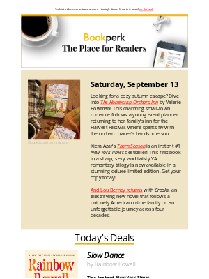 HarperCollins - Your perks for Saturday